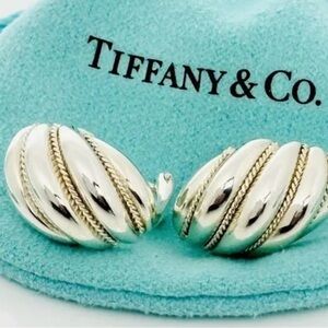 Tiffany & Co. Silver and Gold Rope Earrings